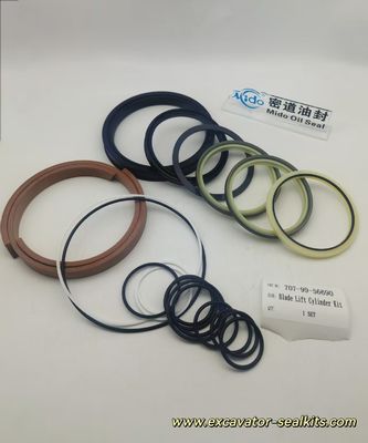 Kompletny zestaw uszczelek naprawczych serii Pro do zestawu uszczelek siłownika hydraulicznego podnoszenia ostrza 707-99-56690 — zawiera wszystkie uszczelki i uszczelki